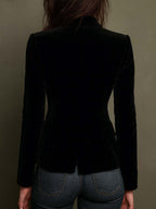 Embroidered Floral Velvet Blazer