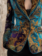 Opulent Bohemian Baroque Velvet Tailored Jacket