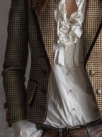 Classic Houndstooth Tweed Tailored Blazer