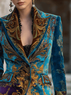 Opulent Bohemian Baroque Velvet Tailored Jacket